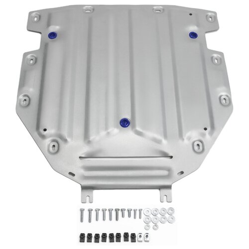 фото Защита кпп rival для audi q7 ii 2015-2020/q7 ii рестайлинг (45 quattro tiptronic) 2020-н.в./q8 2018-н.в., штампованная, алюминий 3 мм, с крепежом, 333.0330.1