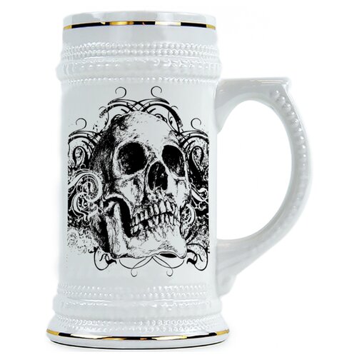 фото Пивная кружка волосатый череп drabs