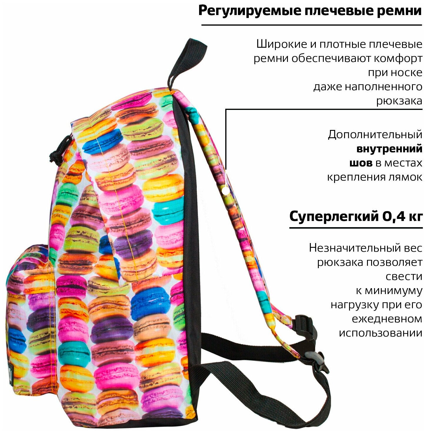 Рюкзак для старших классов, Сладости Brauberg - фото №17