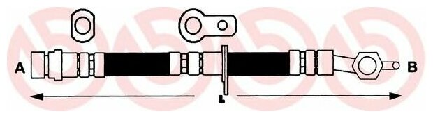 Шланг тормозной перед прав Brembo T 83 038