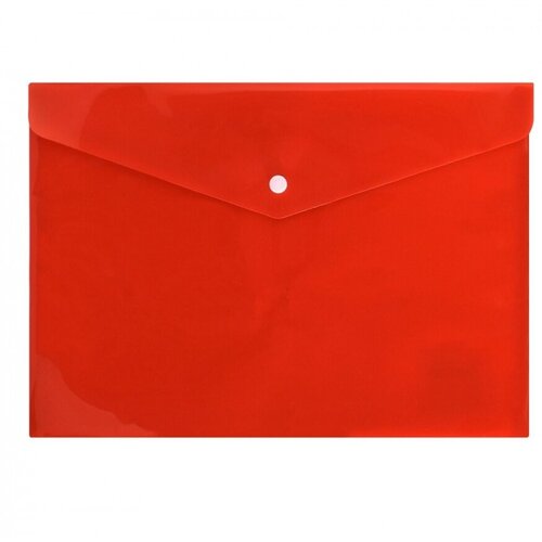 Папка-конверт на кнопке inформат (А4, 150мкм, пластик) красная непрозрачная, 30шт. папка конверт на кнопке inформат а4 150мкм пластик с карманом синяя