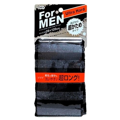 Ohe Mens Super Hard Нейлоновая массажная мочалка для тела мужская жесткая Черная 28*120 см