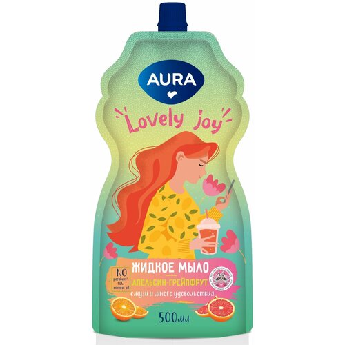 Жидкое мыло Aura Апельсин-Грейпфрут, 500 мл, упаковка дой-пак (4752171017467) мыло жидкое aura антибактериальное дой пак 500 мл