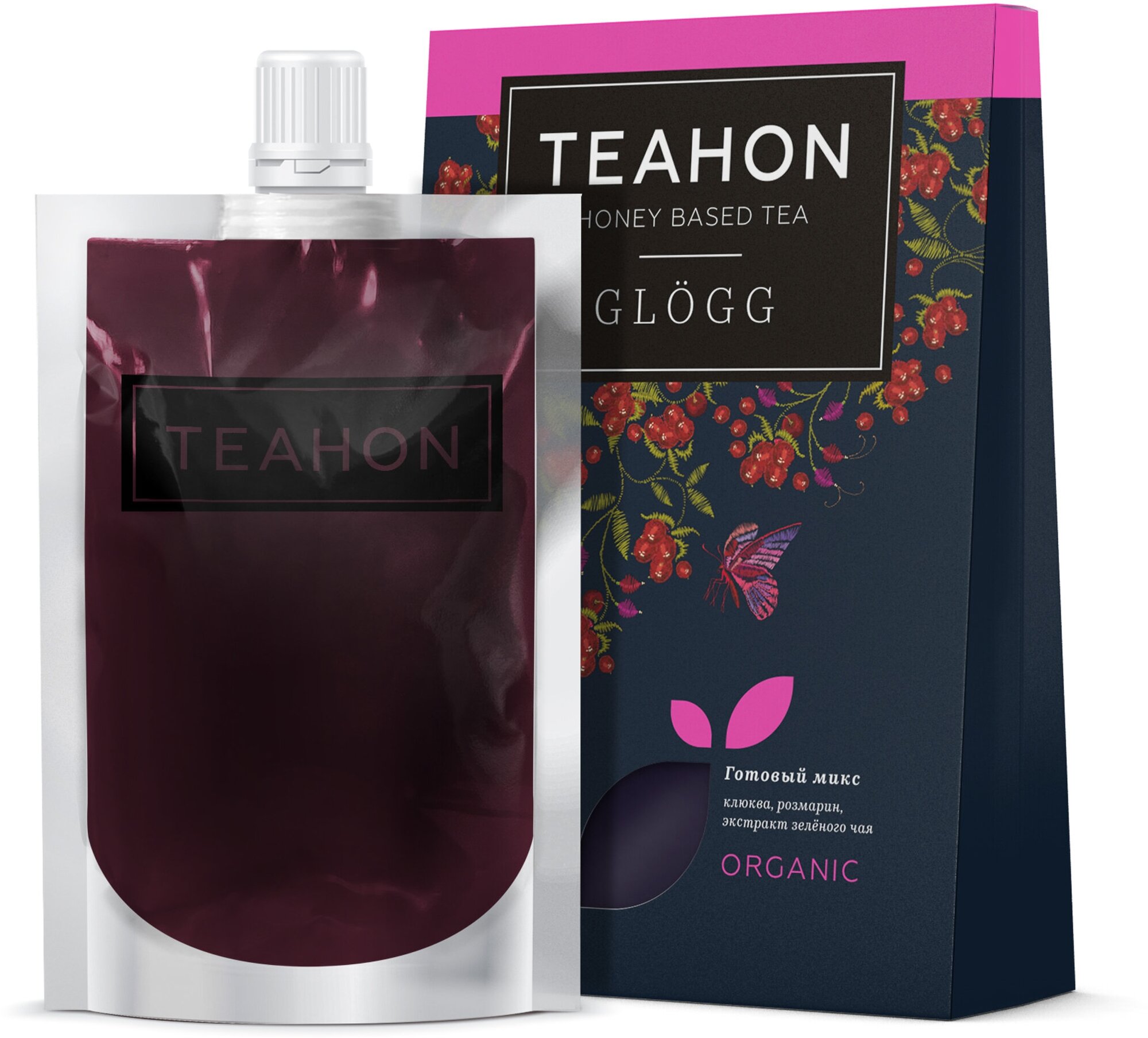 Глогг клюквенный, жидкий концентрат чайного напитка TEAHON, медоварус 170 мл