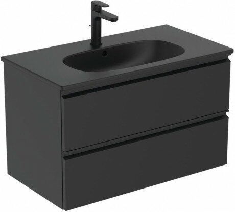 фото Тумба под раковину черный матовый 80 см Ideal Standard Tesi T0051ZT