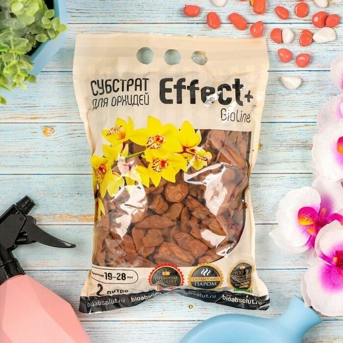 Cубстрат для орхидей Effect+ 2л. отборная галтованная кора класса люкс 19-28 мм - фотография № 2