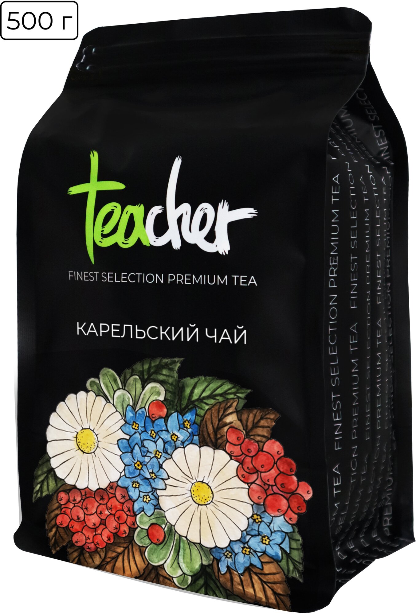 Чай TEACHER Карельский 500 г черный листовой зеленый травяной ягодный фруктовый премиум рассыпной весовой - фотография № 5