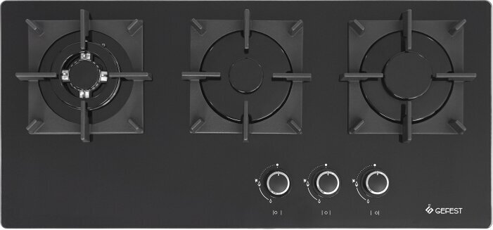 Газовая варочная панель GEFEST ПВГ 2150-01 К33, цвет панели черный, цвет рамки черный
