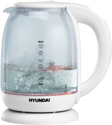 Чайник Hyundai HYK-S3808 1.7л. 2200Вт белый (стекло)