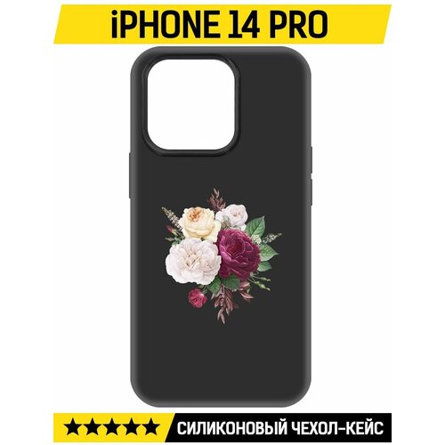 Чехол-накладка Krutoff Soft Case Цветочная композиция для iPhone 14 Pro черный чехол krutoff group soft case для apple iphone 11 pro цветочная композиция
