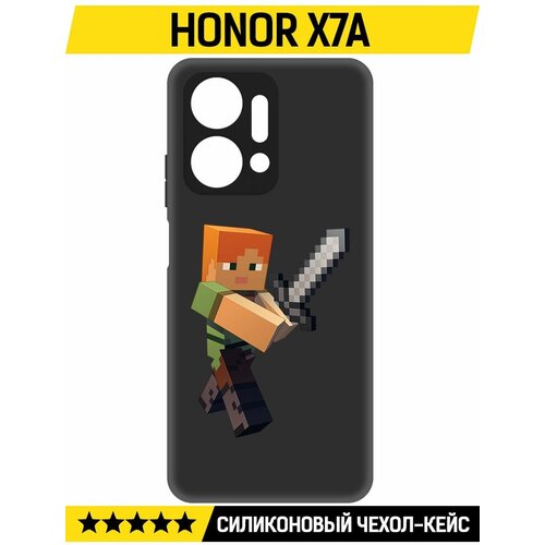 Чехол-накладка Krutoff Soft Case Minecraft-Алекс для Honor X7a черный чехол накладка krutoff soft case minecraft алекс для honor x7a plus черный