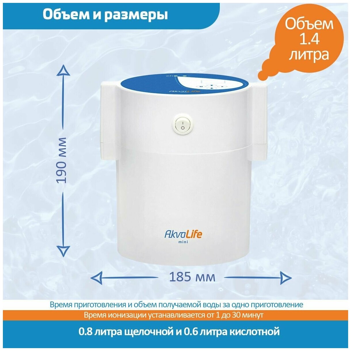 Ионизатор воды AkvaLife mini / Живая вoда / Мертвая вoда /