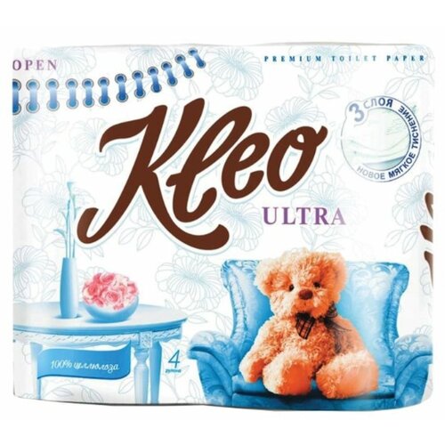 KLEO Бумага туалетная 3-х слойная KLEO Ultra, спайка (4 шт. х 20 м), C86