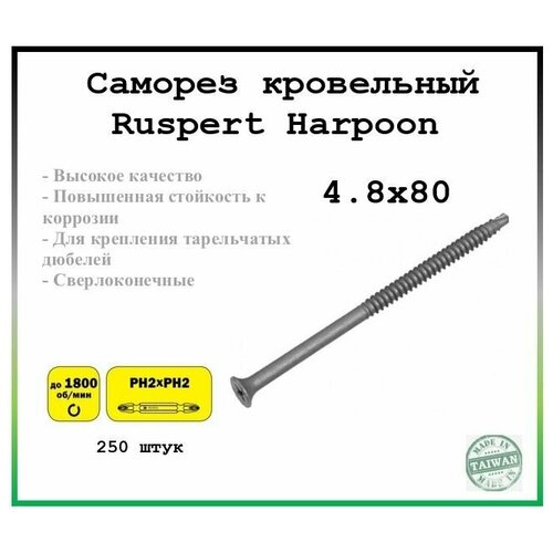 Саморез HT-R 4,8х80 Ruspert - 250 шт.