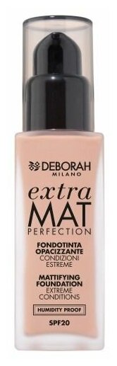 Тональная основа матирующая, Deborah Milano, Extra Mat Perfection Mattifying Foundation, тон 2.1 ванильный, 30 мл