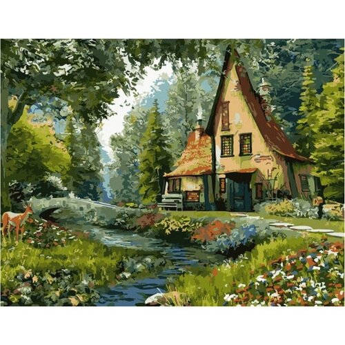 Картина по номерам Лесной домик 40х50 см Hobby Home картина по номерам домик пастора 40х50 см