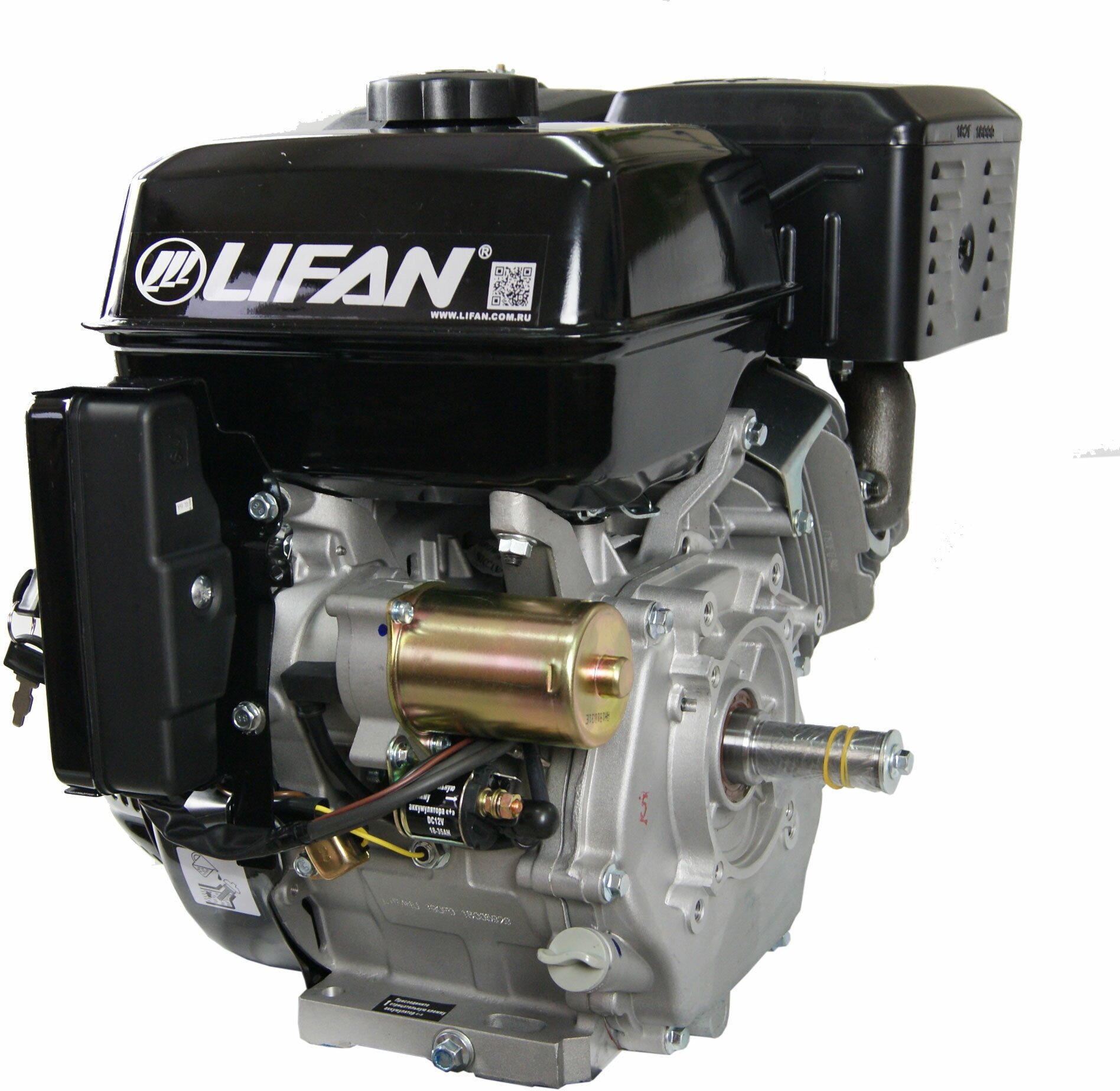 Двигатель бензиновый Lifan 190FD электростартер (15 л. с, горизонтальный вал 25 мм)