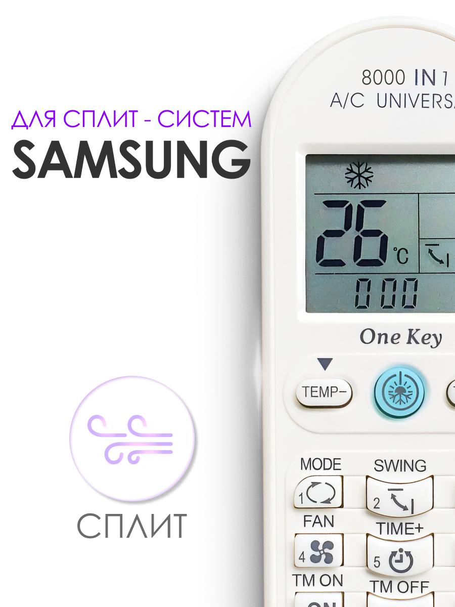 Пульт для кондиционера Samsung / пульт для сплит-системы Самсунг 8000 в 1