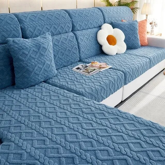 Airldianer жаккардовые чехлы для дивана из полиэстера blue Plus Size (S)-1pc
