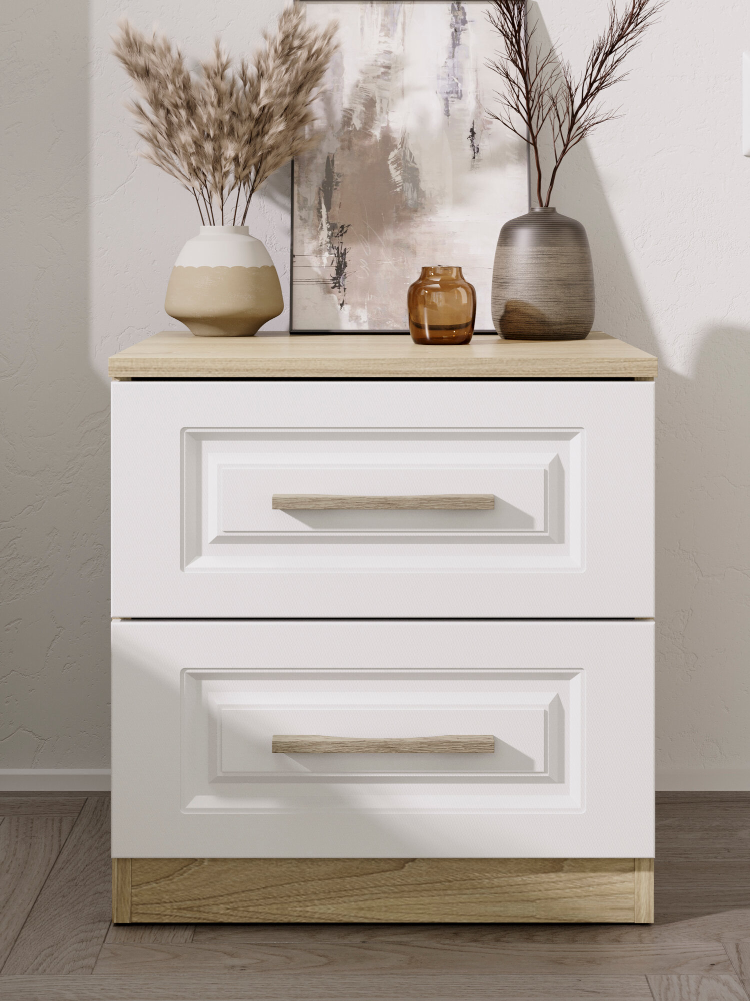 Тумба прикроватная Мебель Трия "Сэнди", ЛДСП, 43х45х47.1см, бежевый, белая