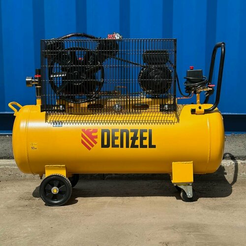 Изображение товара Компрессор воздушный BCV2300/100, ременный привод, 2,3 кВт, 100 литров, 440 л/мин Denzel, арт. 58111