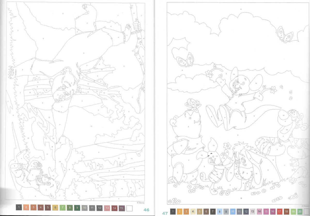 Раскраска по номерам Coloriages au numero Disney - LES GRANDS CLASSIQUES - AU NUMERO, 128стр. — фото 1