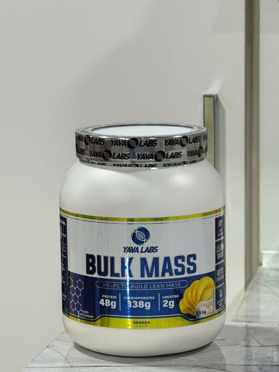 Yava labs bulk mass 1.5kg гейнер для набора массы. булк масс Банан — фото 1