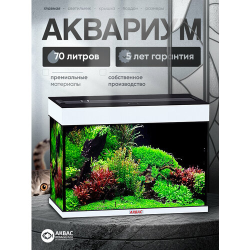 фото Аквариум 70 литров с крышкой и освещением, (61*31*46 см) аквас