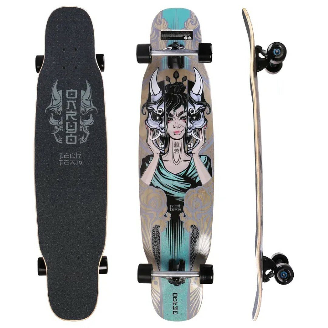 Лонгборд Tech Team "Onryo", 42х10, Double Kicktail, Abec 9 - Silver