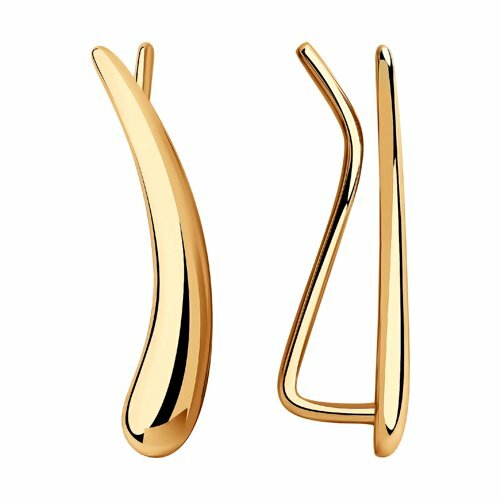 Серьги клаймберы красное золото, 585 проба