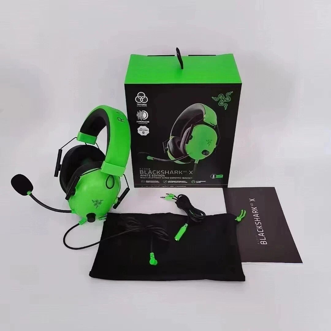Razer BlackShark V2 X проводные игровые наушники, green