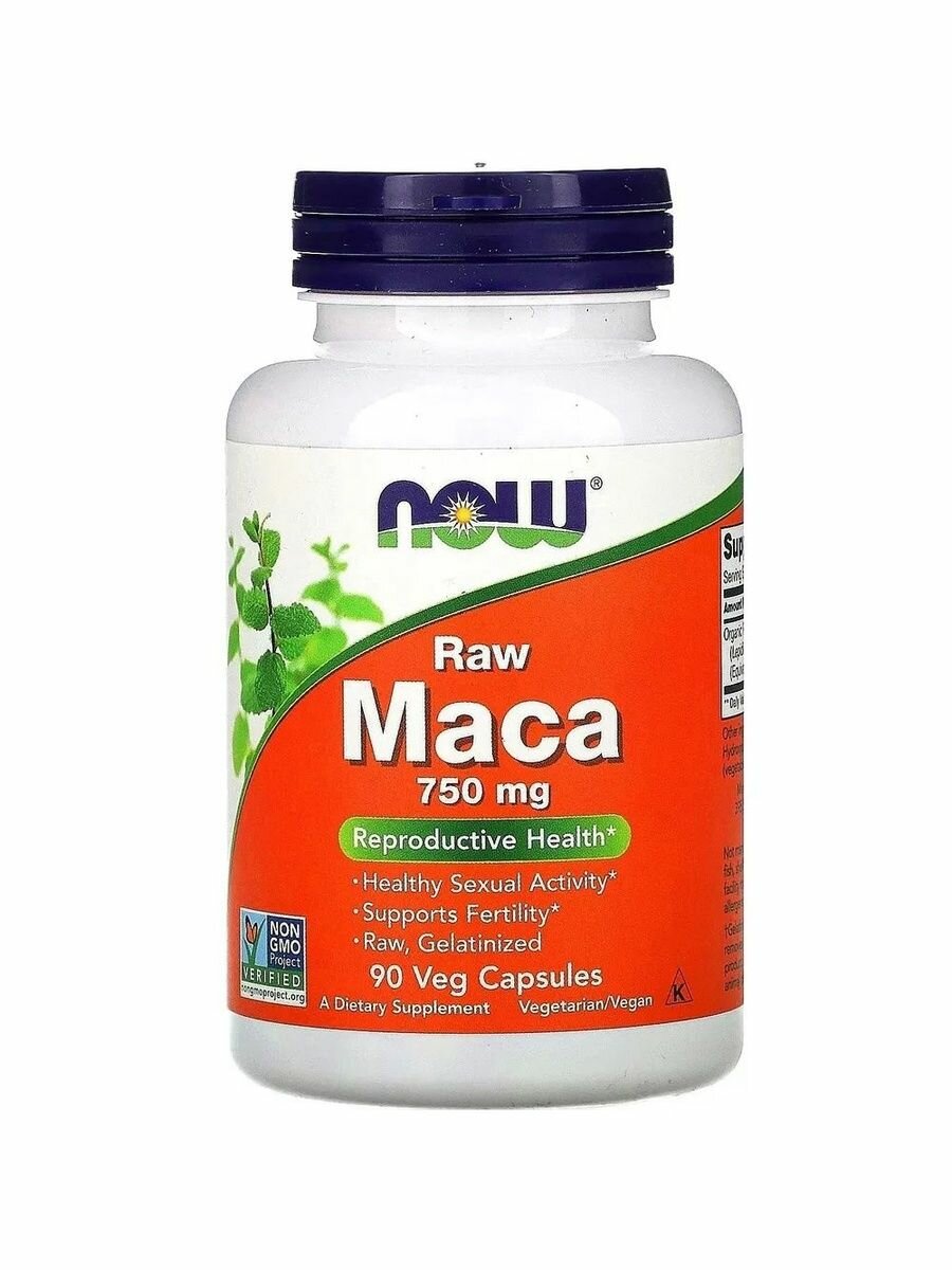 NOW Maca 750mg, Мака, 90 капсул