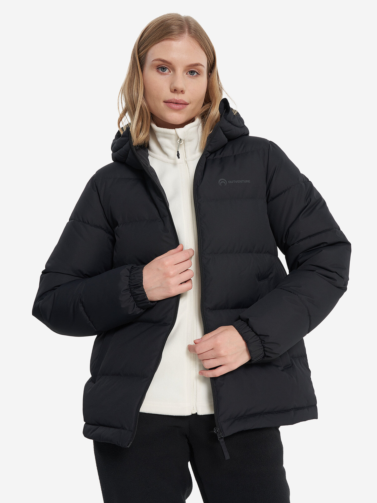 Пуховик OUTVENTURE Essential Women's Down Jacket, размер 46, черный