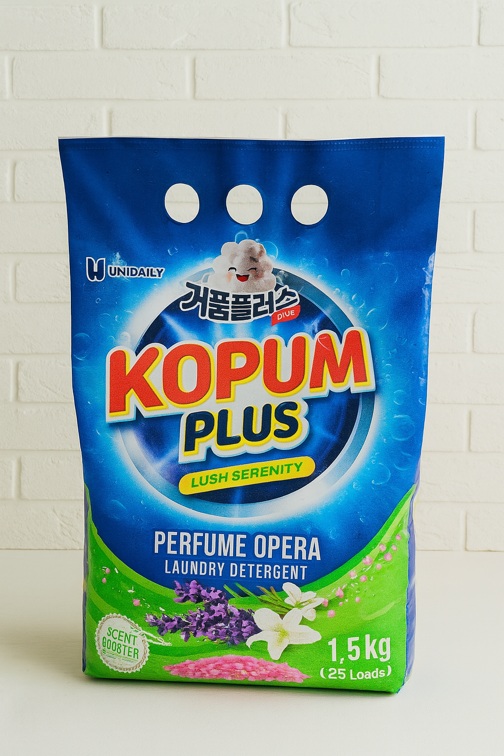 UNIDAILY Kopum Plus Lush Serenity – 1.5 кг, 25 стирок, гипоаллергенно, минимальная пена, стойкий аромат