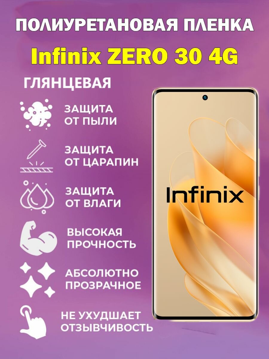 Полиуретановая защитная пленка для Infinix ZERO 30 4G / Противоударная бронированная пленка