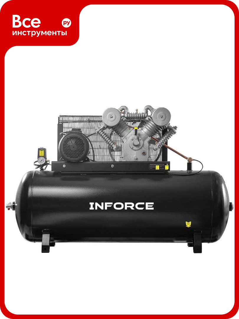 Ременной компрессор Inforce (500 л; 12 бар; 2 ступени; 1400 л/мин) IBCV-500L-3P2/1400