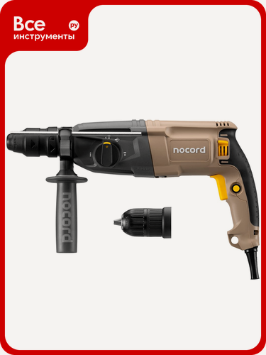 Изображение товара Перфоратор Nocord 800 Вт, 3.0 Дж, 3 режима, быстросъёмный патрон SDS+ и кулачковый патрон в комплекте,