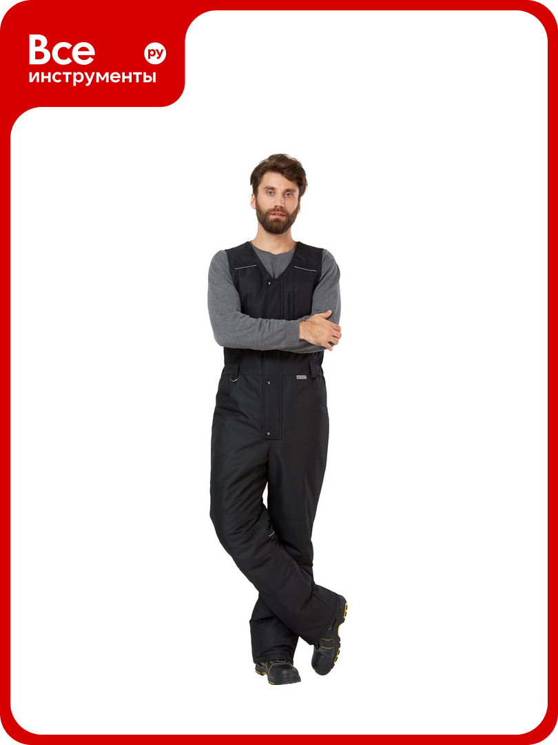 Полукомбинезон Эксперт Спецодежда Дэлф черный р.60-62 рост 176 6446000026024