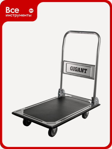 Изображение товара Ручная платформенная тележка с прочной платформой, складной ручкой и полиамидными колесами для перевозки грузов