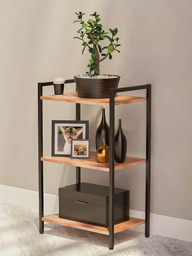 Изображение товара Стеллаж PollyTime, металл, лофт, напольный, 3 полки, универсальный этажерка