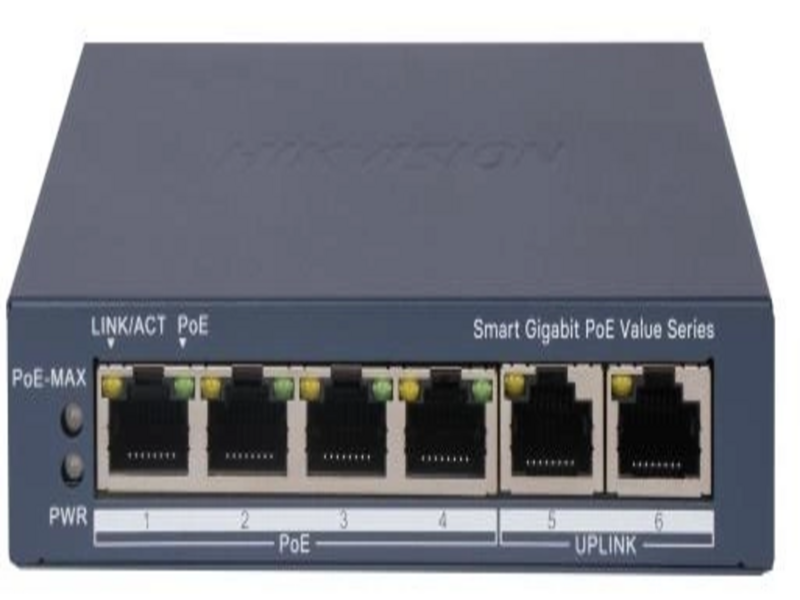 Коммутатор Hikvision DS-3E1506P-EI/M (L2) 6x1гбит/с 4PoE 45W управляемый