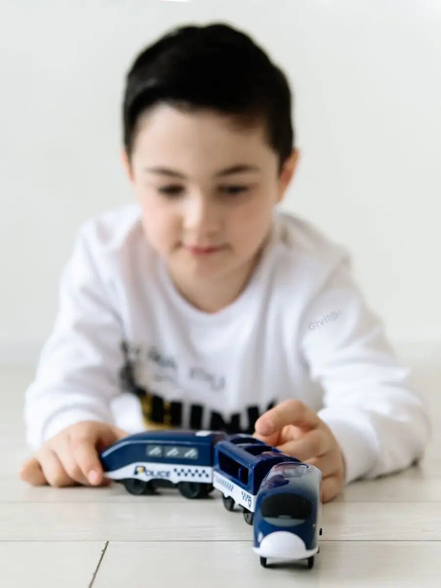 Игрушечный детский поезд Givito "Полицейский участок" 3 предмета, на батарейках G212-027