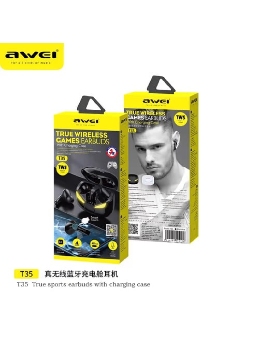 Игровые наушники Awei T35, сенсорное управление, беспроводные