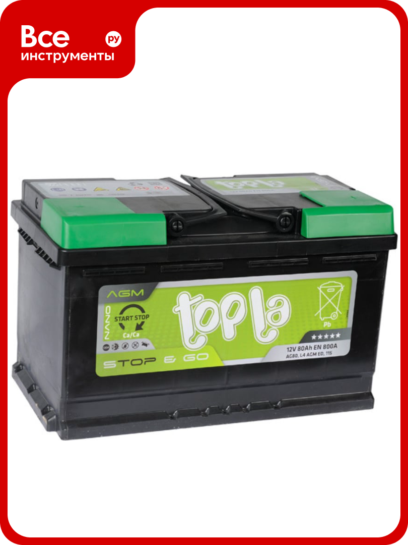 Аккумуляторная батарея TAB Topla agm stop-go 6ст-80.0 114080