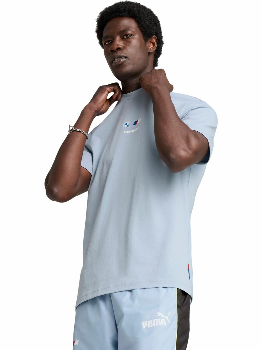 Футболка PUMA BMW MMS CAR GRAPHIC TEE 2, размер M, голубой,