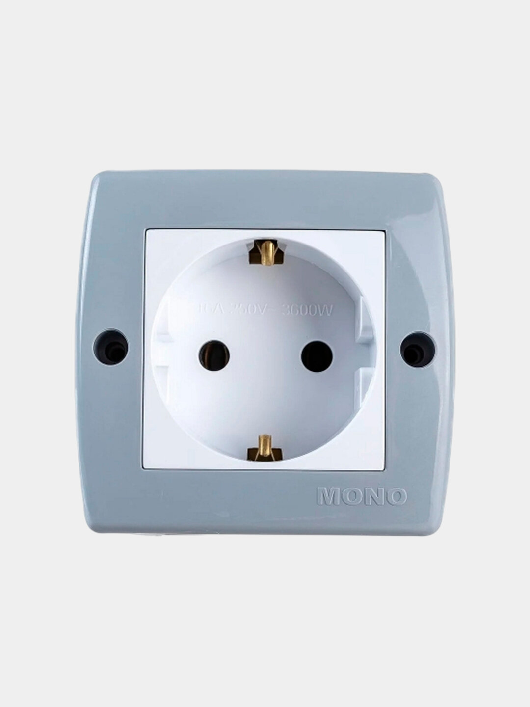 Розетка с заземлением Voltus MONO ELECTRIC Octans белый, серый