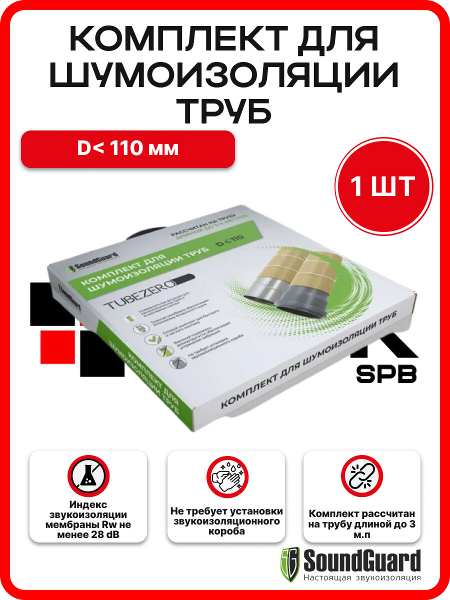 Набор для шумоизоляции труб D=110 мм TUBEZERO