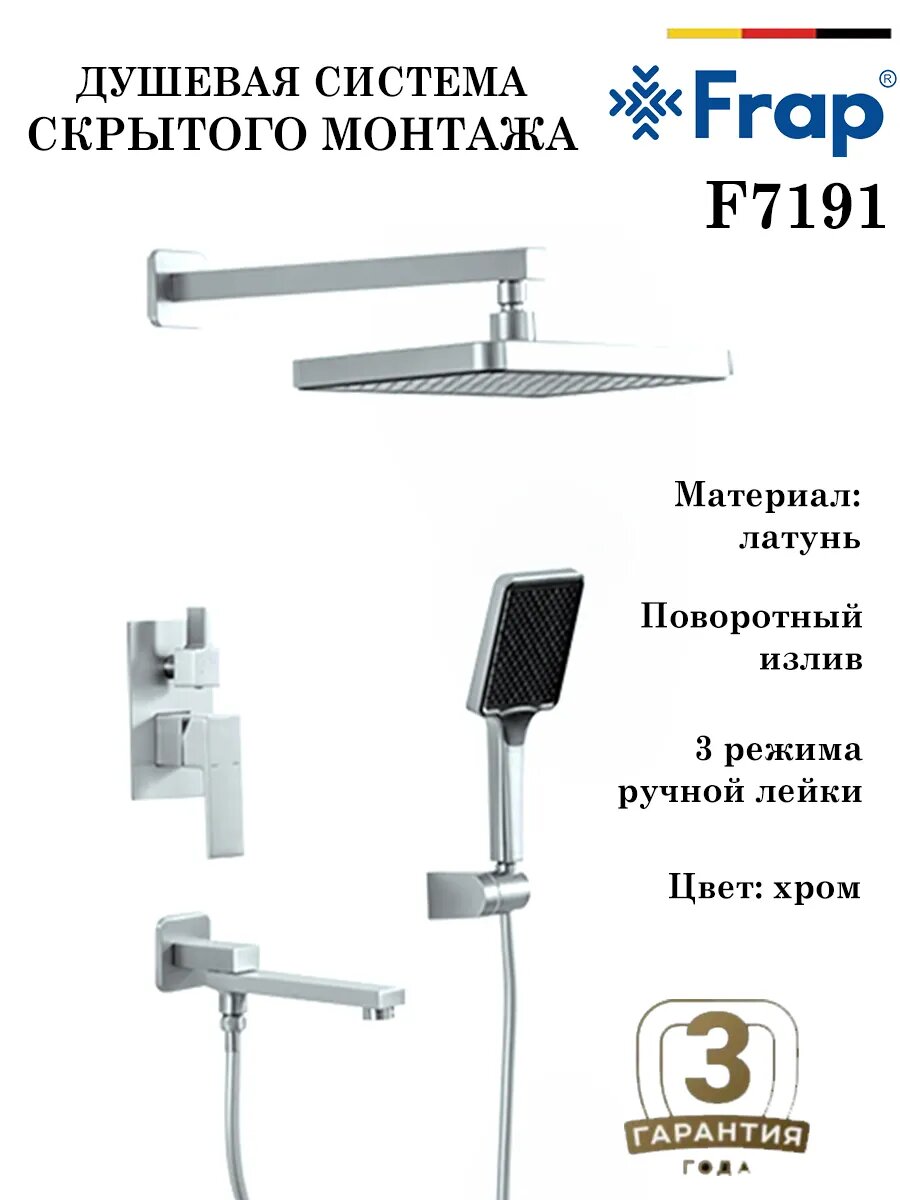 Душевая система скрытого монтажа Frap F7191