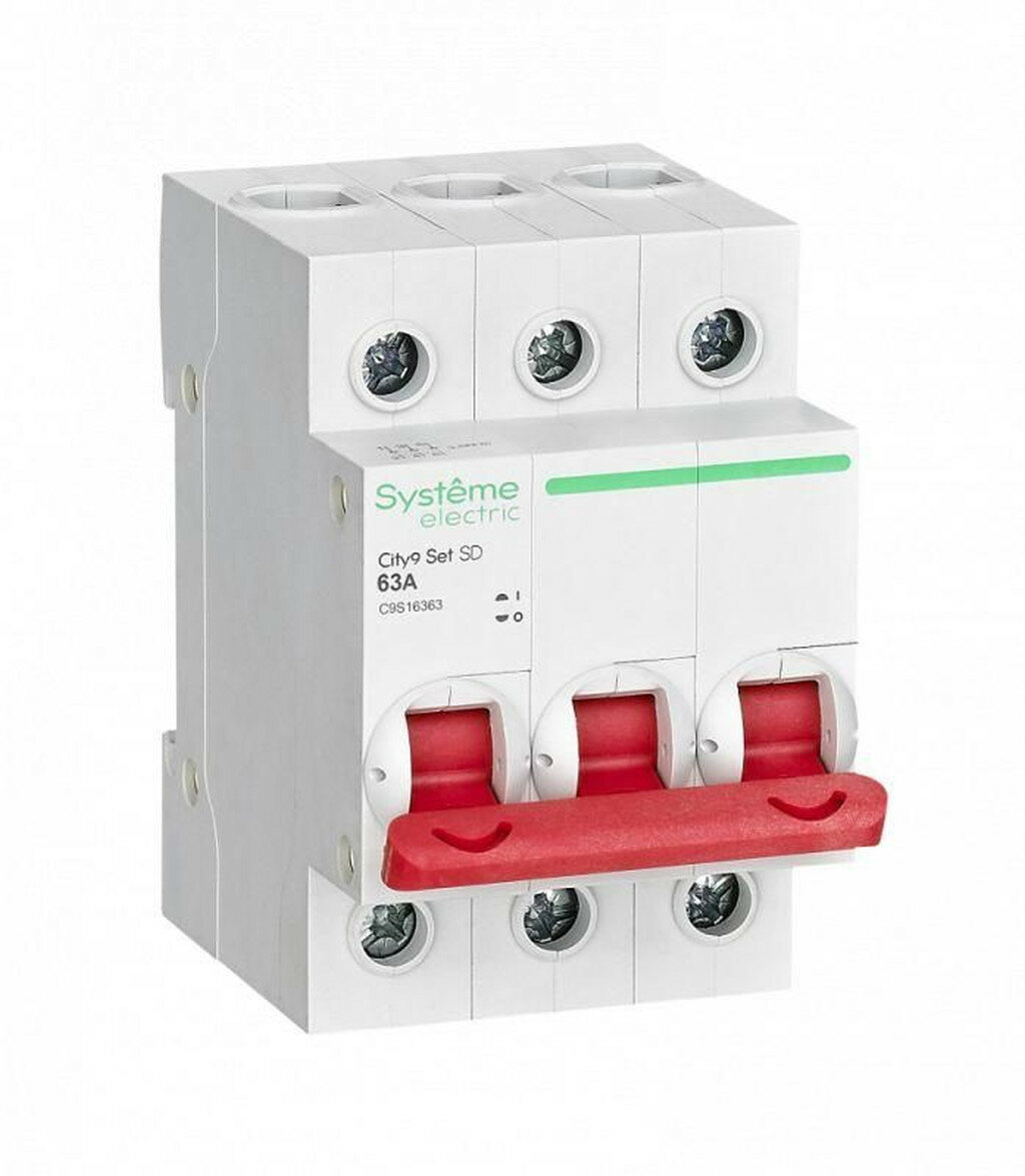 Выключатель нагрузки Systeme Electric City9 Set 3 полюса 63A IP20