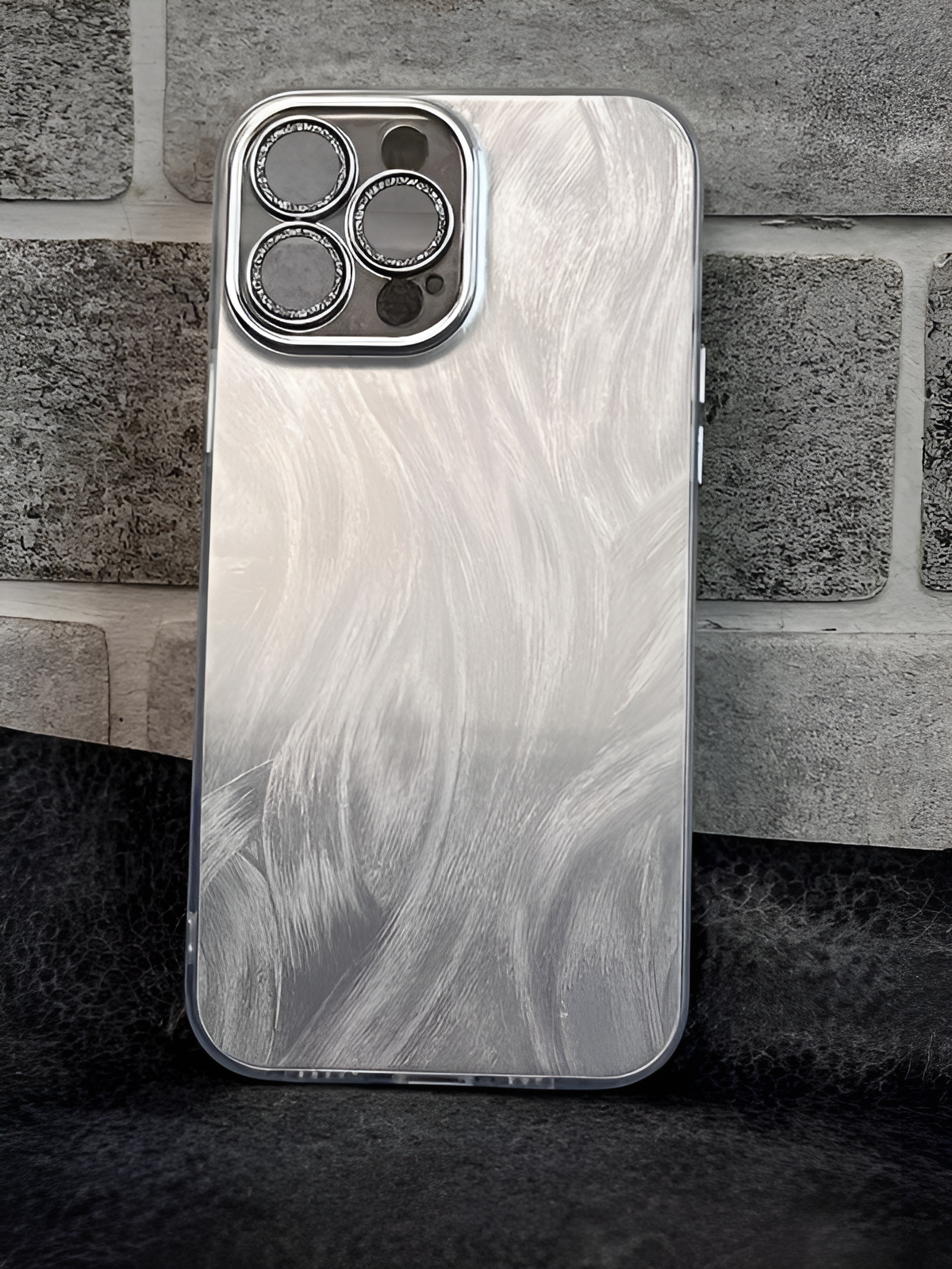 Женский чехлы, для iPhone 16 PRO, с усиленными углами, прозрачный, серый